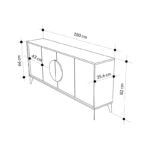 Μπουφές Gora σε λευκή με μόκα απόχρωση 180x35.6x82εκ