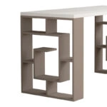 Γραφείο Labirent  χρώμα λευκό-μόκα 140x60x75εκ
