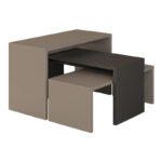 Τραπέζια σαλονιού Kantar  σετ 3τεμ σε ανθρακί - μόκα απόχρωση 65x30x39εκ