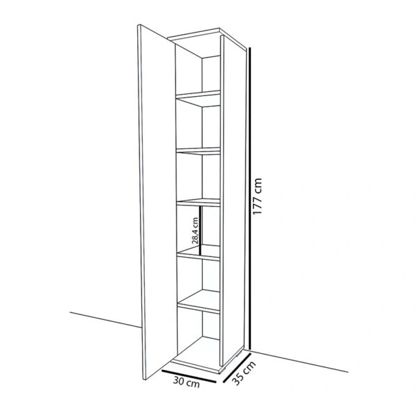 Στήλη Juan  λευκό 30x35x177εκ