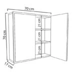 Ντουλάπι μπάνιου με καθρέπτη Poliana  λευκό 70x17x70εκ