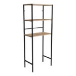 Έπιπλο πλυντηρίου Zermin  μελαμίνης-μεταλλικό φυσικό-μαύρο 70x25x150εκ