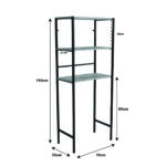 Έπιπλο πλυντηρίου Zermin  μελαμίνης-μεταλλικό φυσικό-μαύρο 70x25x150εκ