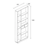 Βιβλιοθήκη με συρτάρια Dakin  σε oak απόχρωση 80x25x190εκ