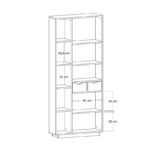 Βιβλιοθήκη με συρτάρια Dakin  σε oak απόχρωση 80x25x190εκ