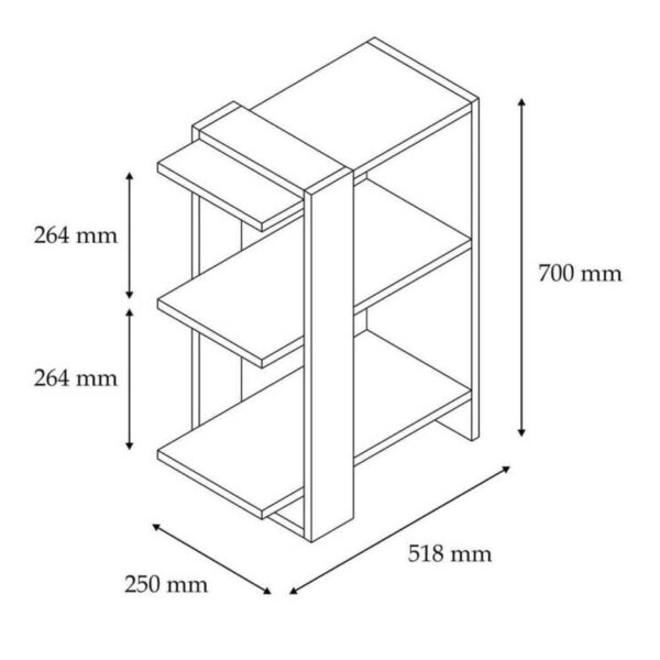 Βιβλιοθήκη Maverick  σε sonoma-ανθρακί απόχρωση 51,8x25x70εκ