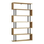 Βιβλιοθήκη Ziza  σε oak απόχρωση 90x22x162.6εκ