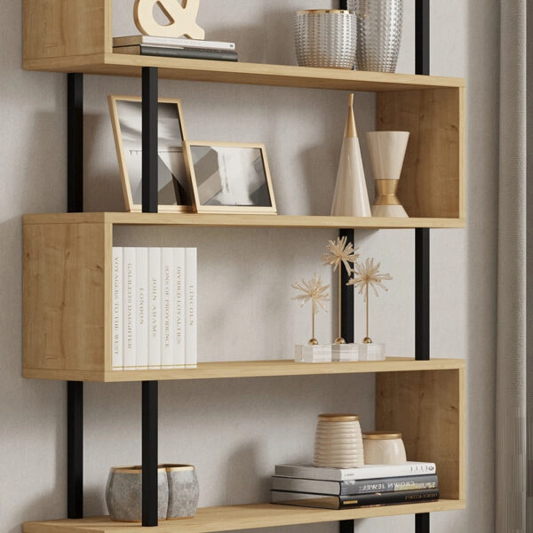 Βιβλιοθήκη Ziza  σε oak απόχρωση 90x22x162.6εκ