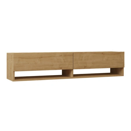 Έπιπλο τηλεόρασης επιτοίχιο Melosa σε oak απόχρωση 141x30x31εκ