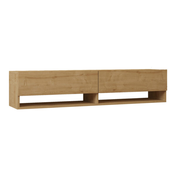 Έπιπλο τηλεόρασης επιτοίχιο Melosa σε oak απόχρωση 141x30x31εκ