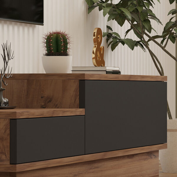 Έπιπλο τηλεόρασης Eclipse  σε sonoma-ανθρακί απόχρωση 160x35x35εκ