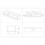 Έπιπλο τηλεόρασης Eclipse  σε κρεμ-oak απόχρωση 160x35x35εκ