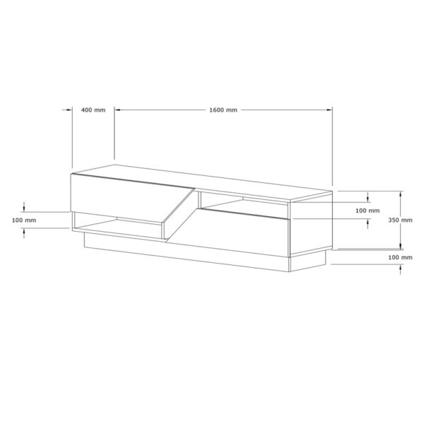 Έπιπλο τηλεόρασης Cogo  σε όψη τραβερτίνας 160x40x45εκ