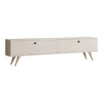 Έπιπλο τηλεόρασης Jate  σε λευκή απόχρωση 160x25x40εκ