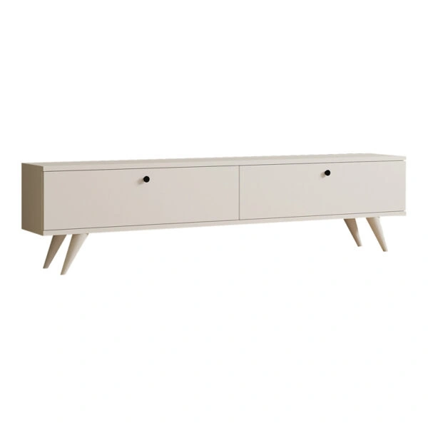 Έπιπλο τηλεόρασης Jate  σε λευκή απόχρωση 160x25x40εκ