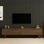 Έπιπλο τηλεόρασης Jate  σε καρυδί απόχρωση 160x25x40εκ