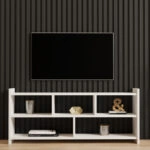 Έπιπλο τηλεόρασης Kapri  σε λευκή απόχρωση 120x28x55εκ