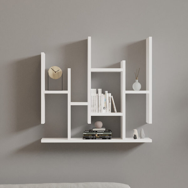 Ραφιέρα τοίχου Bemba  σε λευκή απόχρωση 70x19,6x68,8εκ