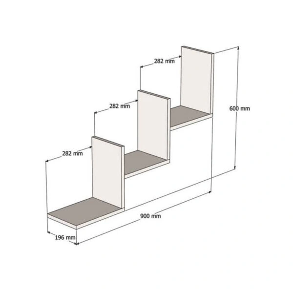 Ραφιέρα τοίχου Mauer  σε ανθρακί απόχρωση 90x19,6x60εκ