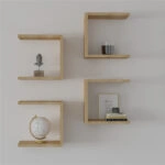 Ραφιέρα τοίχου Perari  4τεμ.σε oak απόχρωση 30x19.6x30εκ