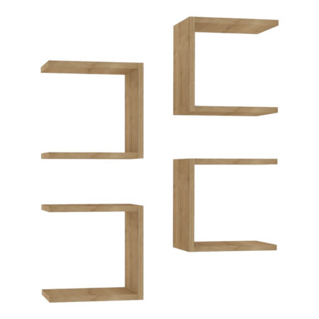 Ραφιέρα τοίχου Perari  4τεμ.σε oak απόχρωση 30x19.6x30εκ