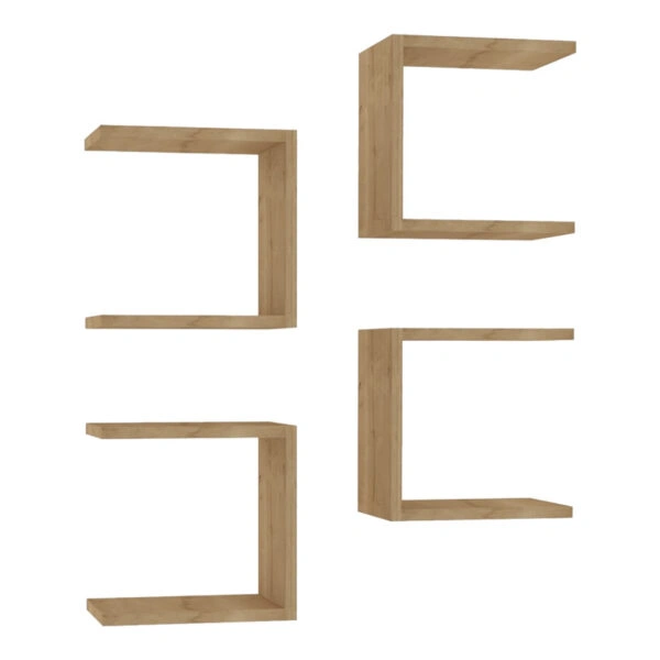 Ραφιέρα τοίχου Perari  4τεμ.σε oak απόχρωση 30x19.6x30εκ