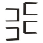 Ραφιέρα τοίχου Perari  4τεμ.σε σκούρο καρυδί απόχρωση 30x19.6x30εκ