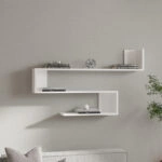 Ραφιέρα τοίχου Zeta  σε λευκή απόχρωση 120x20x71εκ