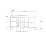 Μπουφές Delta  σε oak απόχρωση με μαύρα μεταλλικά πόδια 160x40x85εκ