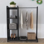 Έπιπλο εισόδου Renesme  σε μαύρο με όψη μαρμάρου 106x45x128εκ