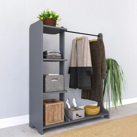 Έπιπλο εισόδου Renesme pakoworld σε ανθρακί απόχρωση 106x45x128εκ