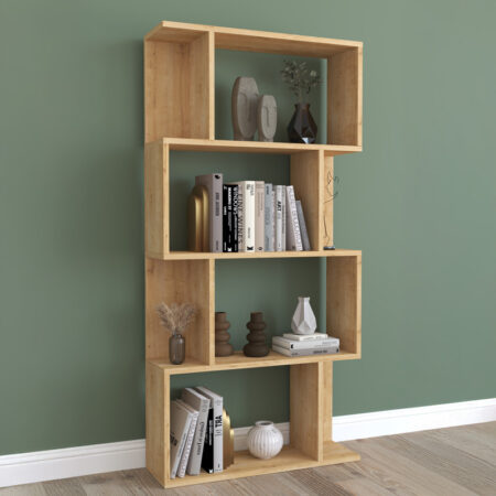 Βιβλιοθήκη Kadu  σε oak απόχρωση 72x22x147εκ