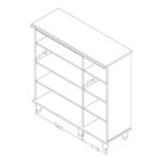 Παπουτσοθήκη-ντουλάπι SANTO  16 ζεύγων χρώμα wenge 89,5x34,5x91,5εκ