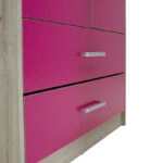 Ντουλάπα ρούχων παιδική δίφυλλη Looney  χρώμα castillo-ροζ 81x57x183εκ