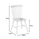 Καρέκλα Melia  rubberwood σε λευκή απόχρωση 45x51x87εκ
