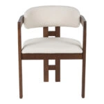 Πολυθρόνα Winsor  rubberwood σε μπεζ απόχρωση με καρυδί πόδι 58.5x51x76εκ