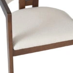 Πολυθρόνα Winsor  rubberwood σε μπεζ απόχρωση με καρυδί πόδι 58.5x51x76εκ