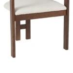 Πολυθρόνα Winsor  rubberwood σε μπεζ απόχρωση με καρυδί πόδι 58.5x51x76εκ