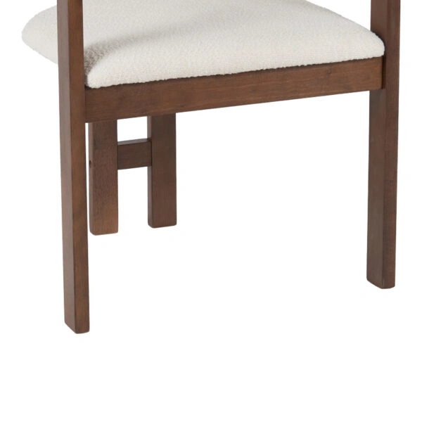 Πολυθρόνα Winsor  rubberwood σε μπεζ απόχρωση με καρυδί πόδι 58.5x51x76εκ