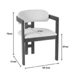 Πολυθρόνα Winsor  rubberwood σε μπεζ απόχρωση με καρυδί πόδι 58.5x51x76εκ