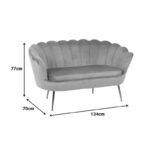 Καναπές 2θέσιος Daimon βελούδο σε φυστικί απόχρωση 134x70x77εκ