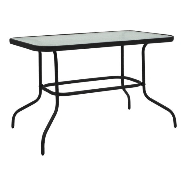 Τραπέζι Valor μέταλλο μαύρο-γυαλί 110x60x70εκ