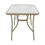 Τραπέζι Ensure  μέταλλο σαμπανιζέ-γυαλί 140x80x70εκ