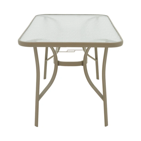 Τραπέζι Ensure  μέταλλο σαμπανιζέ-γυαλί 140x80x70εκ