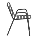 Πολυθρόνα Sussie  στοιβαζόμενη ανθρακί μέταλλο με φέτες αλουμινίου 45x62x76εκ