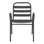 Πολυθρόνα Sussie  στοιβαζόμενη ανθρακί μέταλλο με φέτες αλουμινίου 45x62x76εκ