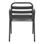 Πολυθρόνα Sussie  στοιβαζόμενη ανθρακί μέταλλο με φέτες αλουμινίου 45x62x76εκ