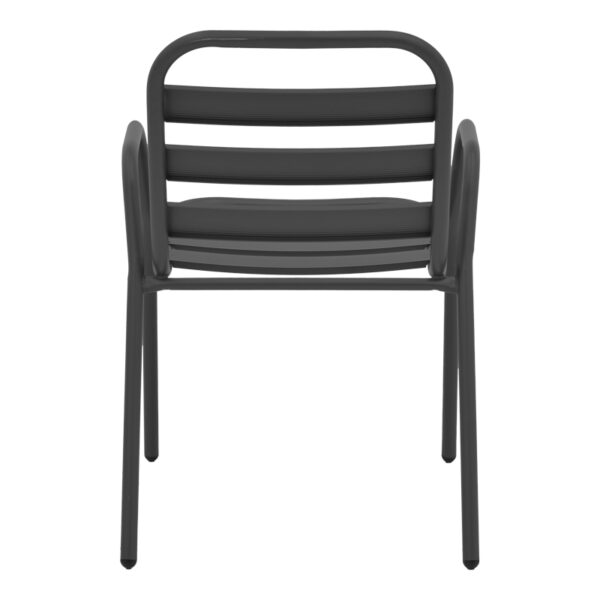 Πολυθρόνα Sussie  στοιβαζόμενη ανθρακί μέταλλο με φέτες αλουμινίου 45x62x76εκ