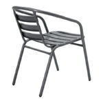 Tραπεζαρία Watson-Tade  σετ 3τεμ μέταλλο ανθρακί-γυαλί Φ60x70εκ