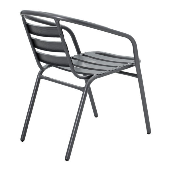 Tραπεζαρία Watson-Tade  σετ 3τεμ μέταλλο ανθρακί-γυαλί Φ60x70εκ